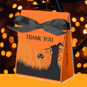 Halloween Wedding Custom Names & Text Scary Tree Favor Box
