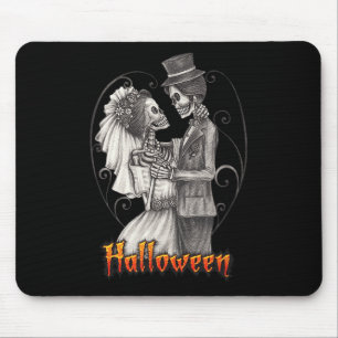 Halloween Wedding Day In October - Bride And Groom Mouse Pad