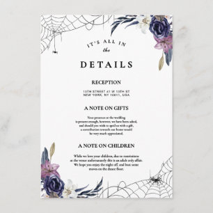 Halloween Wedding Details Enclosure Card