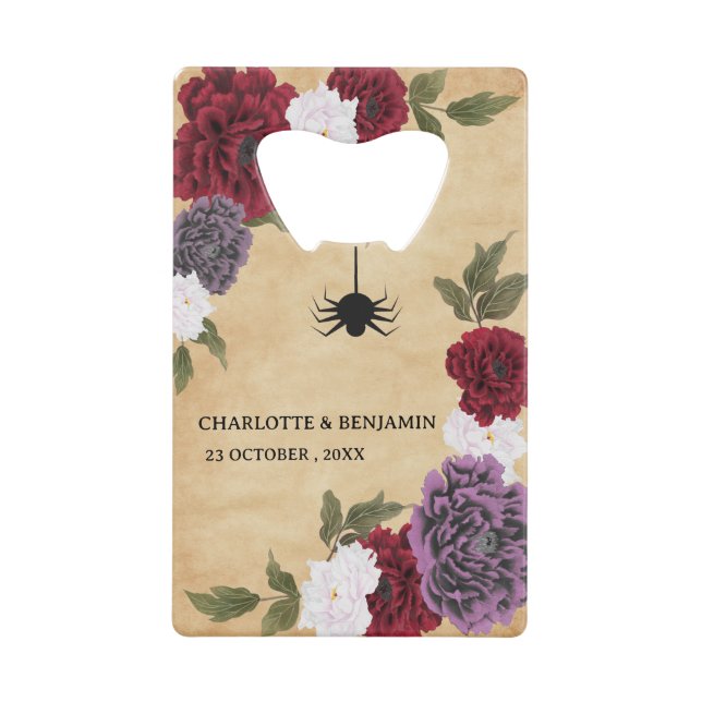 Halloween Wedding Favour Credit Card Bottle Opener (Front)