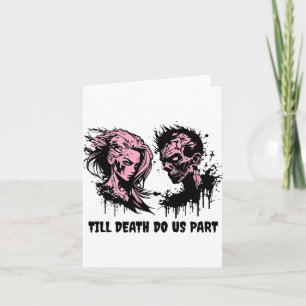 Halloween Wedding Gothic Bride Groom Zombies Till  Card