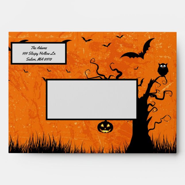Halloween Wedding Invitation Envelopes Address (Front)