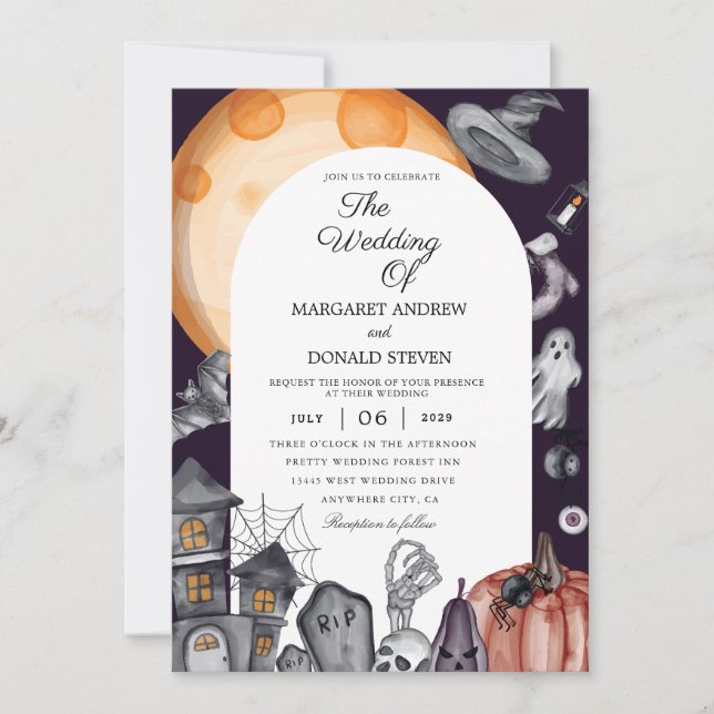 halloween wedding invitations (Front)