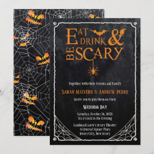 Halloween Wedding Invite Eat, Drink and Be Scary