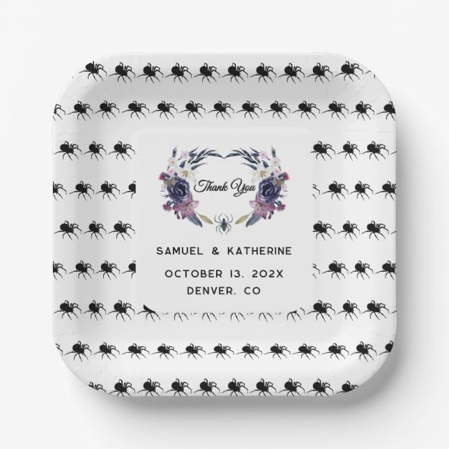 Halloween Wedding Paper Plate (Front)