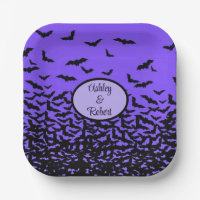 Halloween Wedding Personalize Names Fly Away Bats