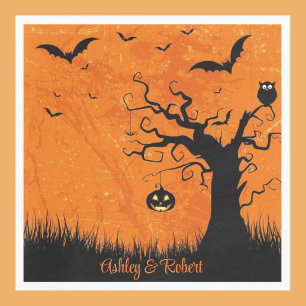 Halloween Wedding Personalize Names Spooky Tree Pa Napkin