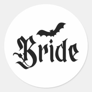 Halloween Wedding Spooky Bride Groom Couple Matchi Classic Round Sticker
