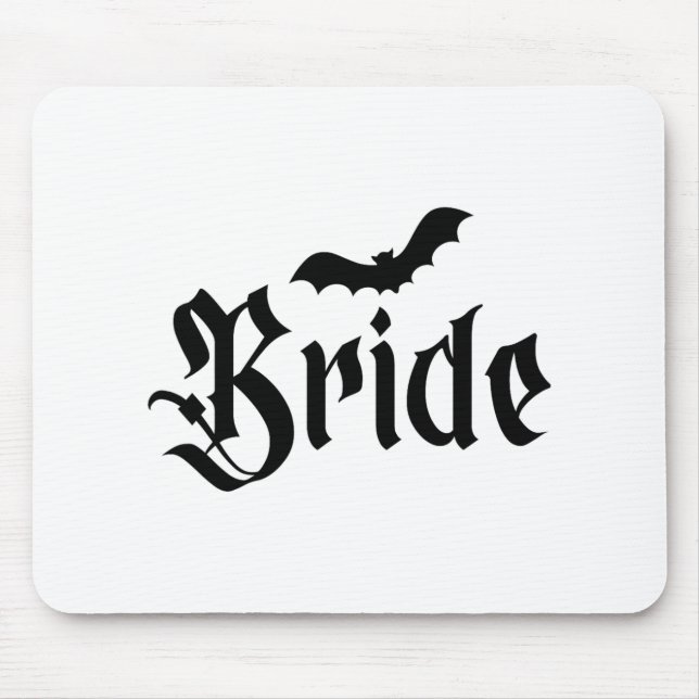 Halloween Wedding Spooky Bride Groom Couple Matchi Mouse Pad (Front)