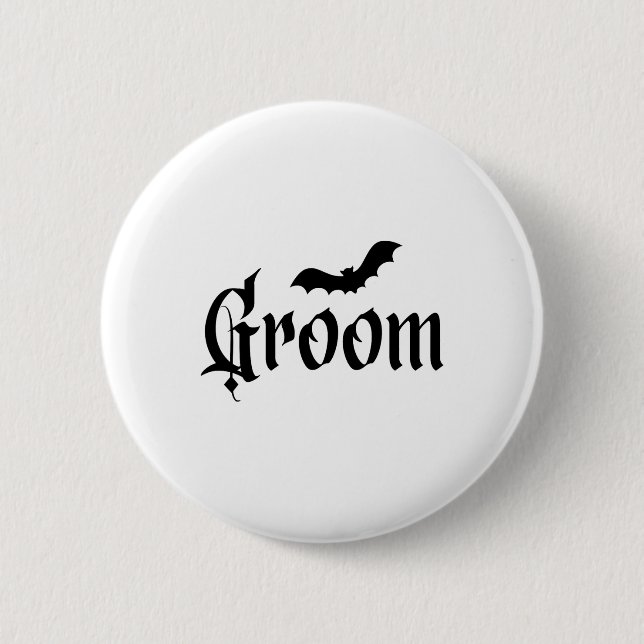Halloween Wedding Spooky Groom Bride Couple Matchi 2 Inch Round Button (Front)