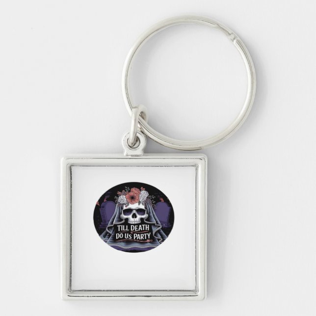 Halloween Wedding Spooky Wedding Halloween Party T Keychain (Front)
