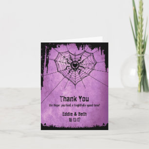 Halloween Wedding Thank You Card with spider