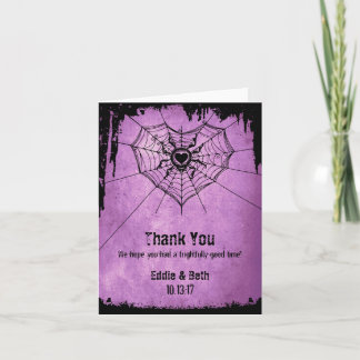 Halloween Wedding Thank You Card with spider