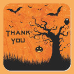 Halloween Wedding Thank You Scary Tree Square Sticker<br><div class="desc">Halloween Wedding Thank You Scary Tree Square Sticker</div>