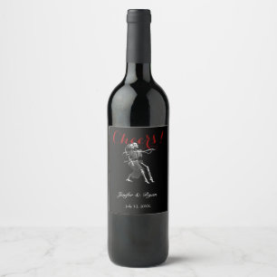 Halloween Wedding Wine Label