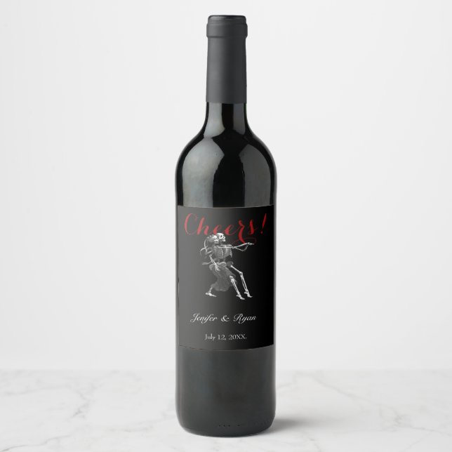 Halloween Wedding Wine Label (Front)