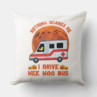 Halloween WEE-WOO-BUS design pillow