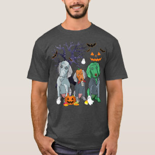 Halloween Weimaraner Dog Witch Scary Halloween Cos T-Shirt