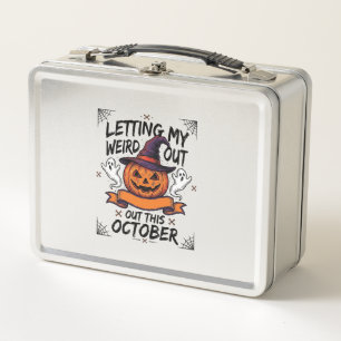 Halloween Weird Shirt With Pumpkin Ghosts_1 Metal Lunch Box