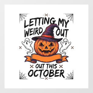 Halloween Weird Shirt With Pumpkin Ghosts_1 Window Cling