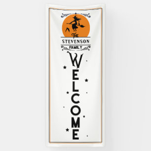 Halloween Welcome   Family Name Door Length Banner