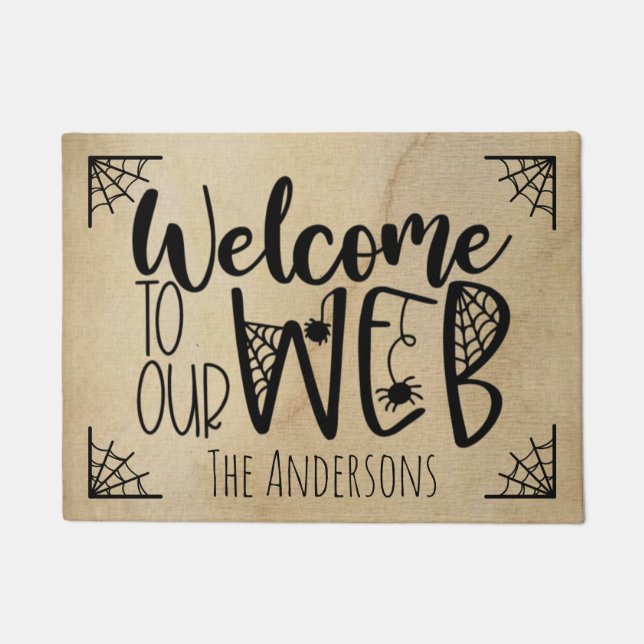 Halloween Welcome to Our Web Signature Doormat (Front)