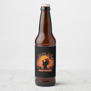 Halloween Welcome To The Nightmare Beer Bottle Label