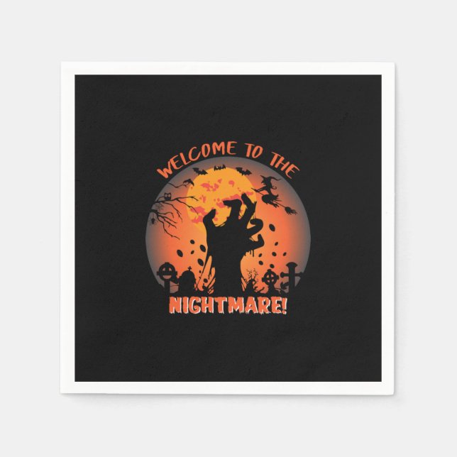 Halloween Welcome To The Nightmare Napkin (Front)