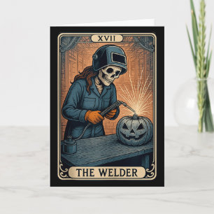 Halloween Welder Skull Pumpkin Gift For Women Tank Card