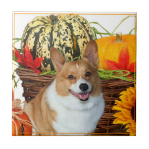 Halloween Welsh Corgi Ceramic Tile