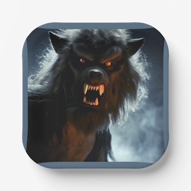Halloween - Werewolf 1 Paper Plate (Front)