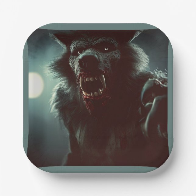 Halloween - Werewolf 2 Paper Plate (Front)
