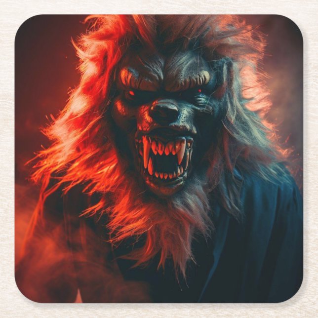 Halloween - Werewolf 4 Square Paper Coaster (Front)