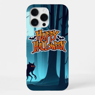 Halloween werewolf and pumpkins iPhone 16 pro max case