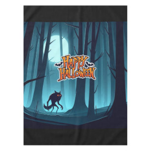 Halloween werewolf and pumpkins tablecloth