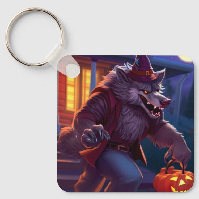 Halloween/werewolf/fall/autumn Keychain (Front)