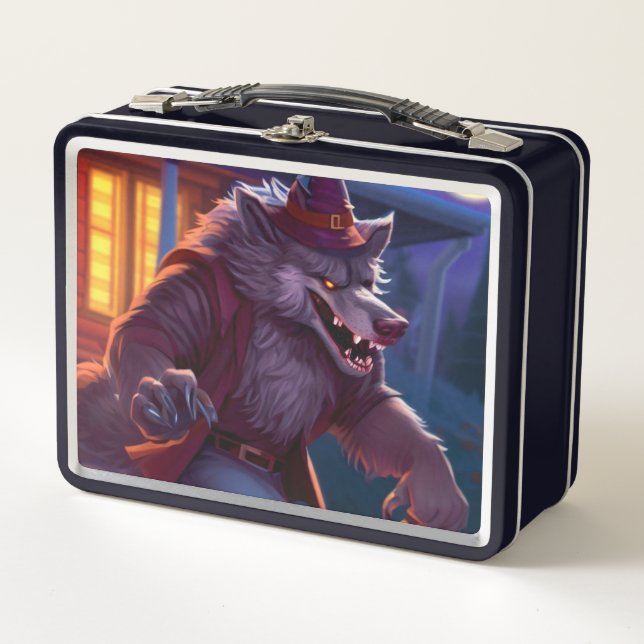Halloween/werewolf/fall/autumn Metal Lunch Box (Front)