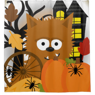 Halloween Werewolf Haunted House Spiders Pumpkin