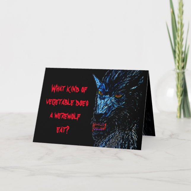 HALLOWEEN WEREWOLF JOKE card (Front)