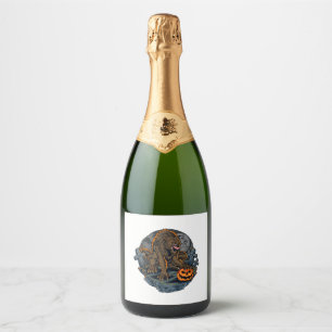 Halloween Werewolf Sparkling Wine Label