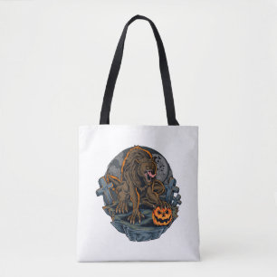 Halloween Werewolf Tote Bag