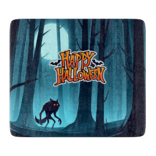 Halloween werewolf woods cutting board