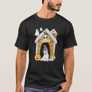 Halloween West Highland Terrier Dog Witch Haunted  T-Shirt