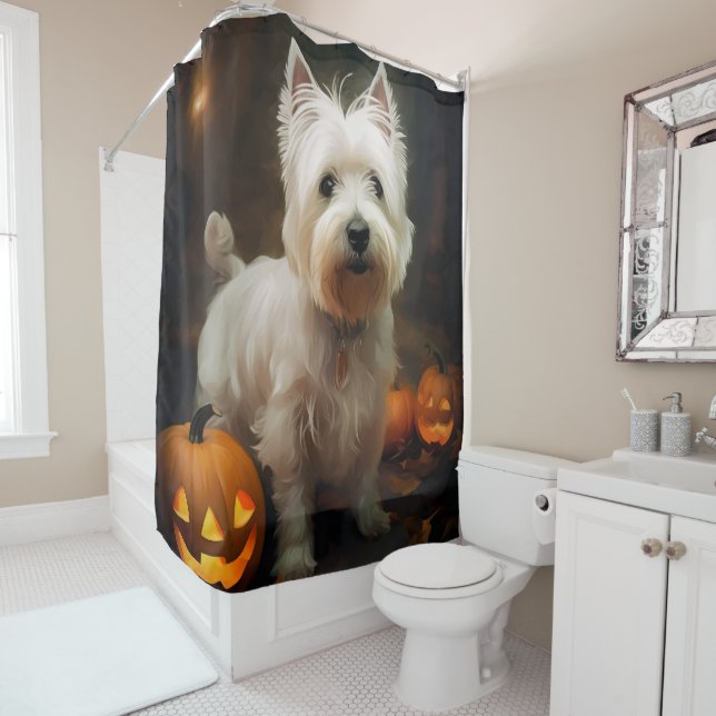 Halloween West Highland White Terrier Pumpkins (In Situ)