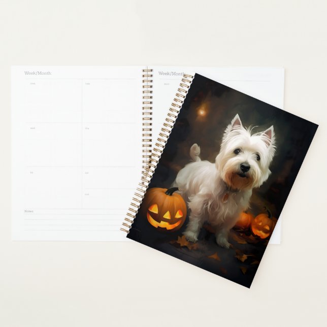 Halloween West Highland White Terrier Pumpkins Planner (Display)