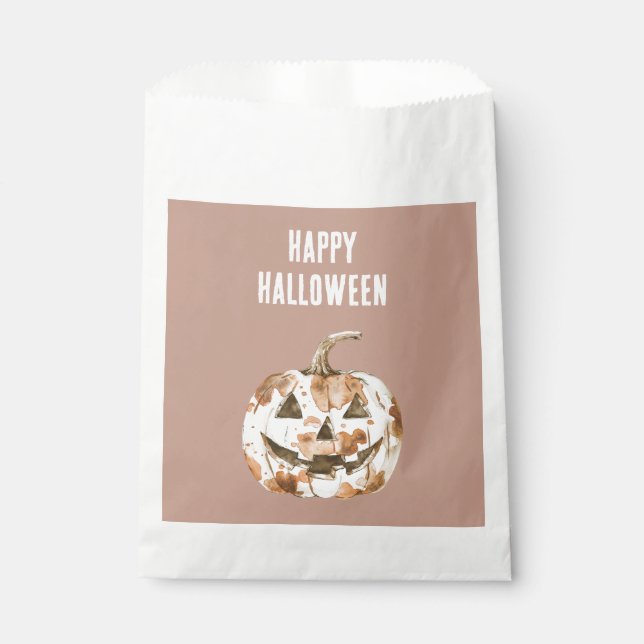 Halloween Western Cowgirl Cowboy Orange Pumpkin Favour Bag (Front)