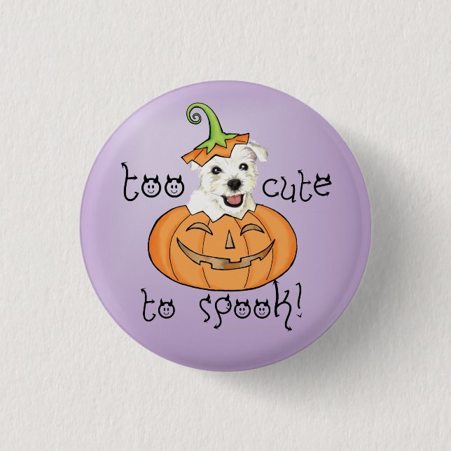 Halloween Westie 1 Inch Round Button (Front)