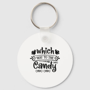 Halloween Which Way To The Candy Birthday Keychain