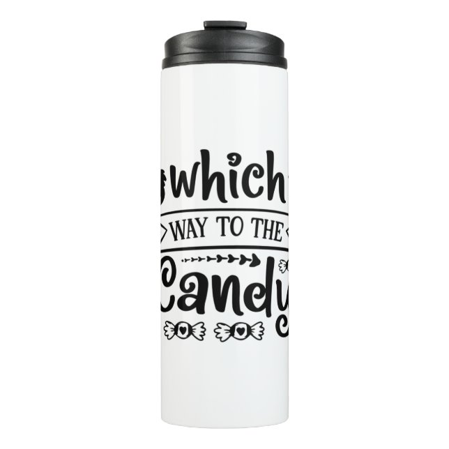 Halloween Which Way To The Candy Birthday Thermal Tumbler (Front)