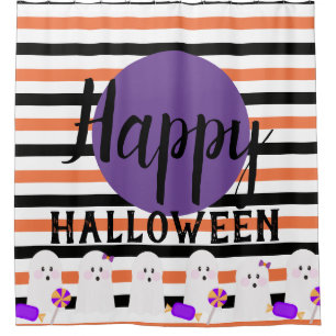Halloween Whimiscal Cute Ghost with Candy Border